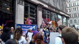 Fur trades is a tortures outside Harvey Nichols