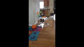 baby in jumper goes wild (Slow Motion)
