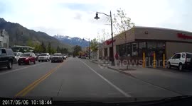 Right through a crosswalk