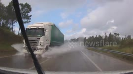 truck splash in car