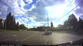 Rear-end collision caught on dashcam