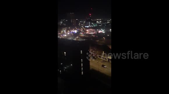 Newsflare Edit - Road blocks near Manchester Arena after terror attack