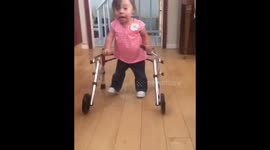 Toddler with Down Syndrome Walking