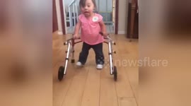 Newsflare Edit - Toddler with Down Syndrome Walking