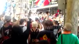 1 biker vs 20 cops vs 500 protesters (March in March Brisbane)