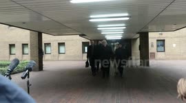 Dave Lee Travis Departs Court giving a statemeant