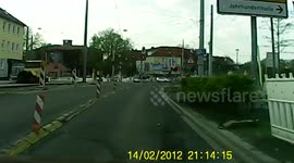 Driving through Bochum Germany - crash / unfall