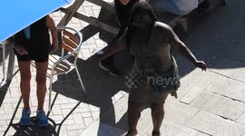 Brighton Hot Day Woman Dancing To Music