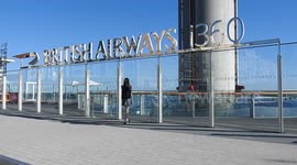 Brighton i360 ascending on a hot summers day