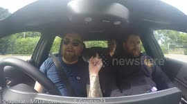 My flatmate in public in a gimp mask