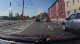 Driving through Bochum - Unfall Crash Wattenscheiderstr,  don't look mirror when you want to drive forward   ;)   ;)