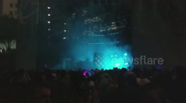 Deadmau5 entertains the crowd after power failure at concert