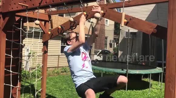 Father builds custom 'Ninja Warrior' gym for his son