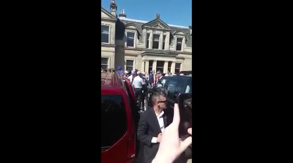 Barack Obama shakes hands in St Andrews