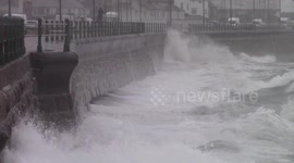 Summer storm lashes seaside resort in Cornwall