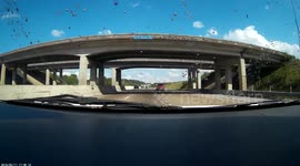 Motorcyclist risking his life to save some time