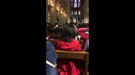 People wait inside Notre-Dame cathedral after 'attacker' reportedly shot by police