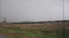 Train blown over by tornado in Nebraska