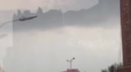 Mirage city appears after hailing in north-central China