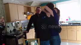 Mother freaks out as her son comes home for the first time in two years