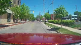 Stop sign runner near miss