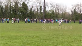 Newsflare Edit - Gaelic football player knocked out by BIG hit