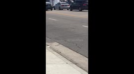 Fire Hydrant Bursts on Hollywood's Walk of Fame