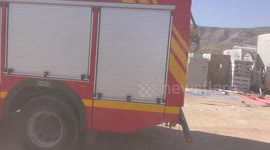 Homeland Security Soldiers, firefighters police and paramedics rescue injured people from earthquake during drill 2/7