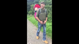 Out for a walk testing baby carrier