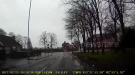 When you're so keen to jump a red light, you forget where you're going...[dashcam footage]