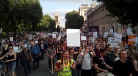 Thousands protesters march toward to BBC demands Justice  for Grenfell