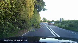 Car and trailer jackknife on major road in southern England