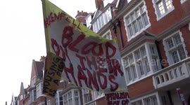Tories Out shout Justice for Grenfell protesters in Hornton Street