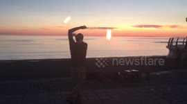 Firedancing in Aberystwyth on Fathers Day 2017