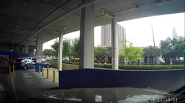 CR-V dummy breaks parking garage gate