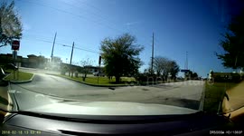 Bad driver runs 2 stop signs.