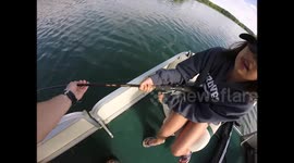 Little Girl Surprised By Big Fish