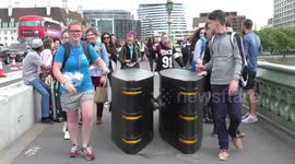 Big heavy black block is to Stop terrorist car run over at Westminster Bridge