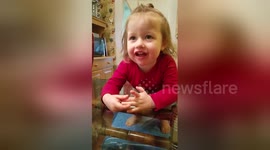 Cute toddler begs for tomatoes