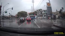 Car accident in the rain
