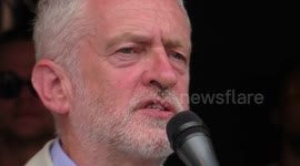 Jeremy Corbyn addresses the crowd Not one day more #ToriesOut