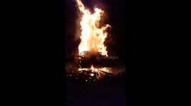 Christmas tree burning