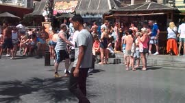 Tiki  beach bar in  benidorm  sunny days outisde the bar fun time