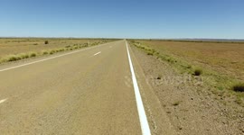 Long Straight road in desert_South Australia