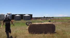Jumping A Hay Bale