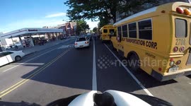  Cyclist almost Hit by Commercial Van - In the Bike Lane