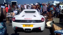 £200.000 Ferrari Driver drives through  UK bootfair