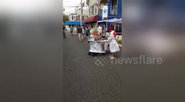 Newsflare Edit - Mermaid in Rolling Bathtub - Provincetown, Cape Cod