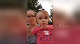 Toddler has cutest reaction to seeing fireworks for the first time