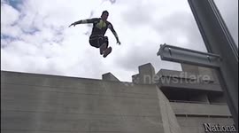 Freerunner performs impressive flips around London